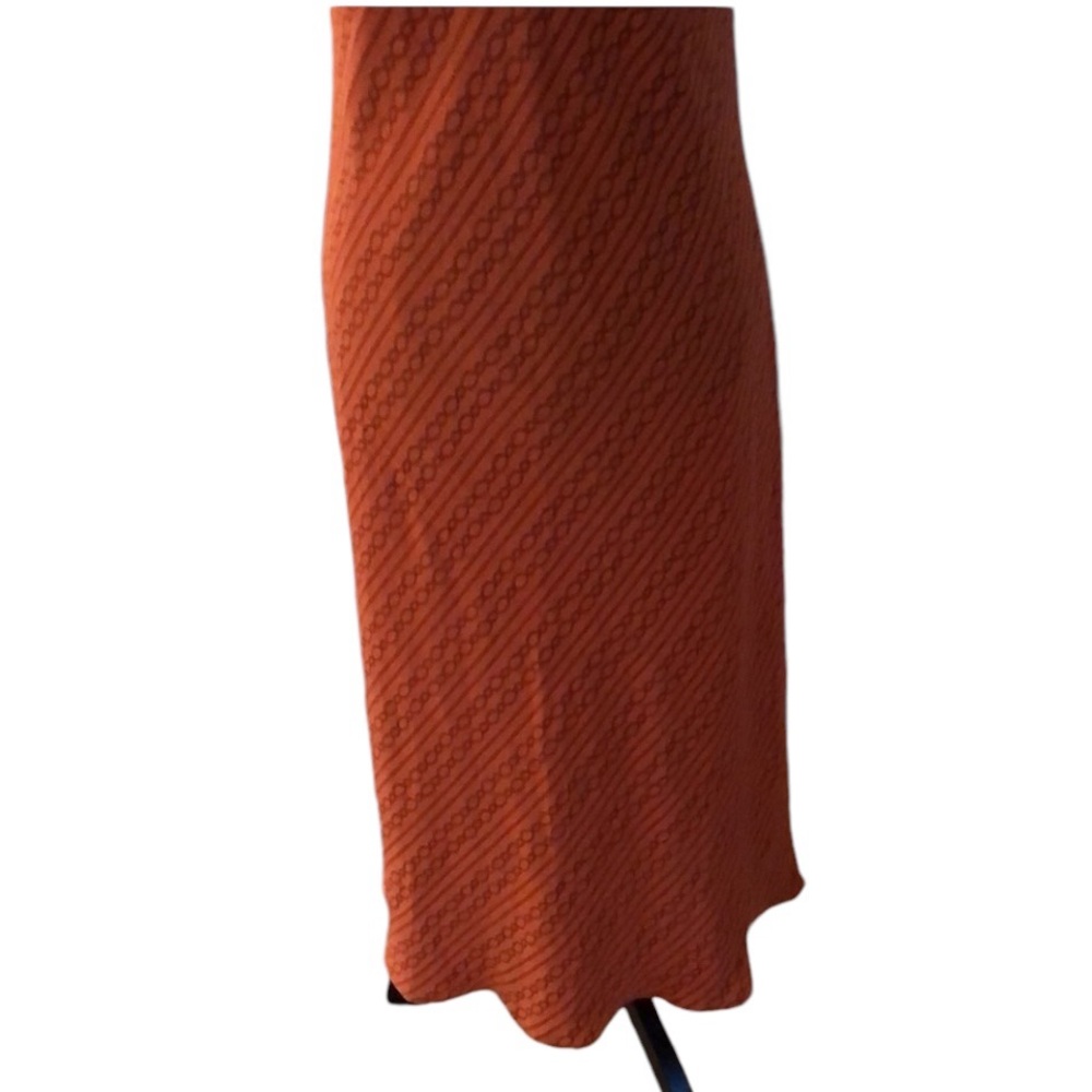 INC International Concepts size 10 orange chain print bias cut for movement - Picture 4 of 15